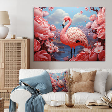 Pink Flamingo Flair - Flamingo Canvas Wall Art